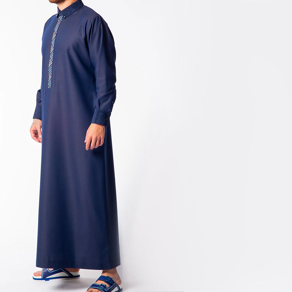 Qamis Saoudien Bleu Navy｜Offrez-vous un look élégant