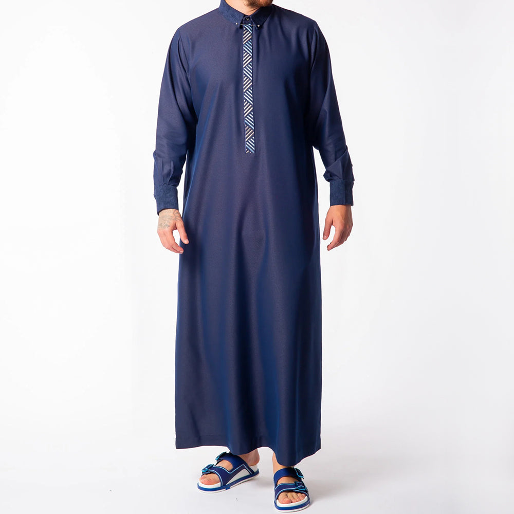 Qamis Saoudien Bleu Navy｜Offrez-vous un look élégant